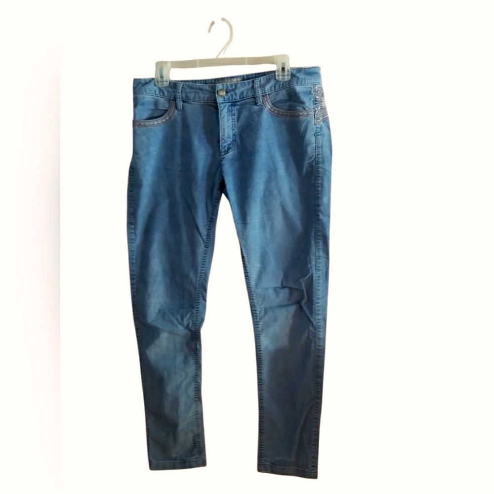 Free People embroidered corduroy pants Sz 30 slightly distressed